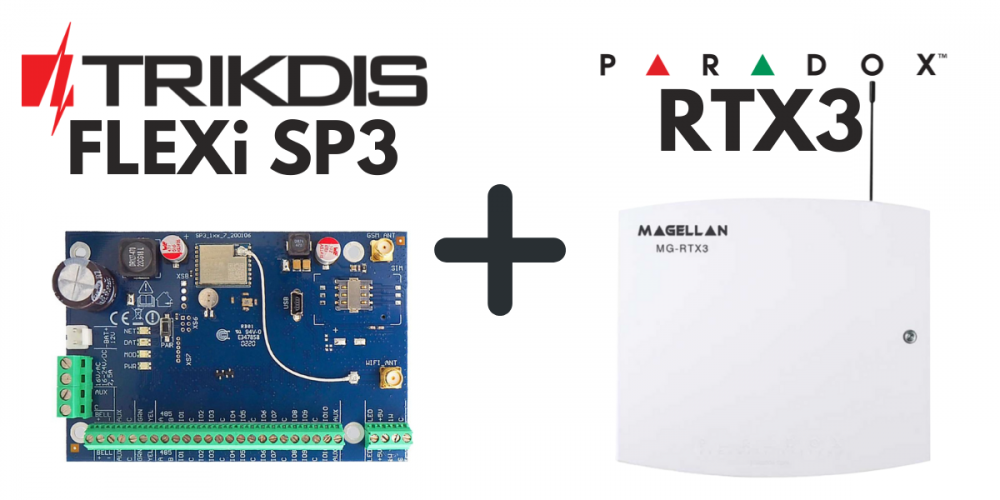 FLEXi SP3 + modulo di espansione wireless Paradox RTX3