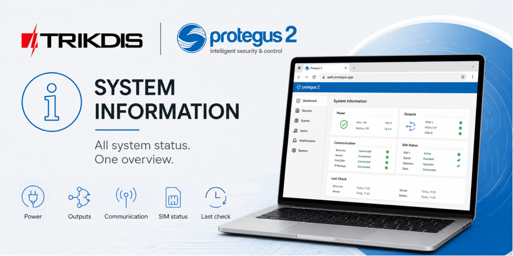 Pagina informazioni di sistema ampliata in Protegus 2
