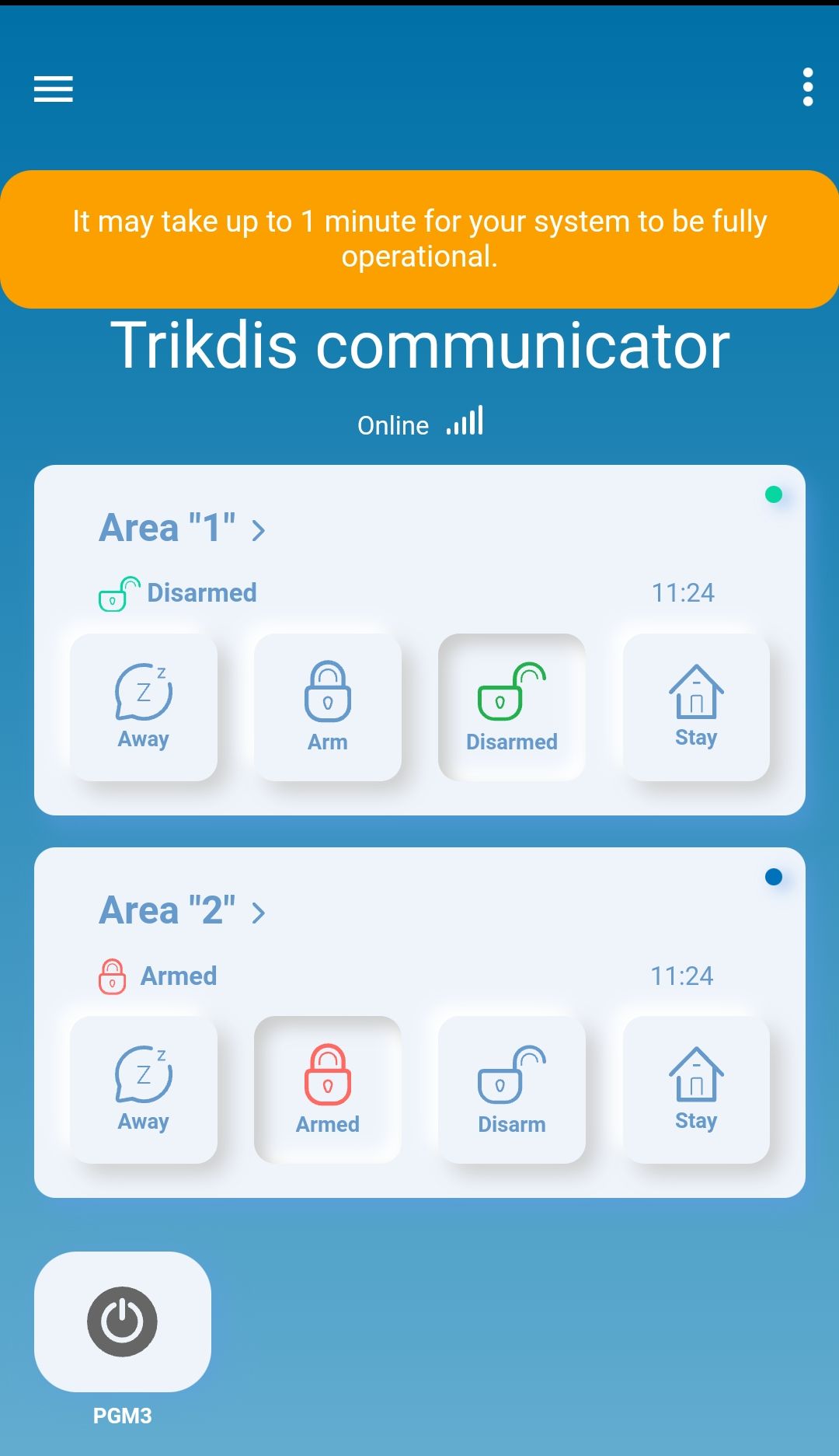 Wait until the yellow stripe disappears